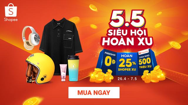 Shopee Sale 5.5 Siêu Hội Hoàn Xu