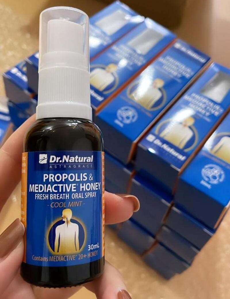 Xịt họng keo ong Dr Natural Propolis & Mediactive Honey 