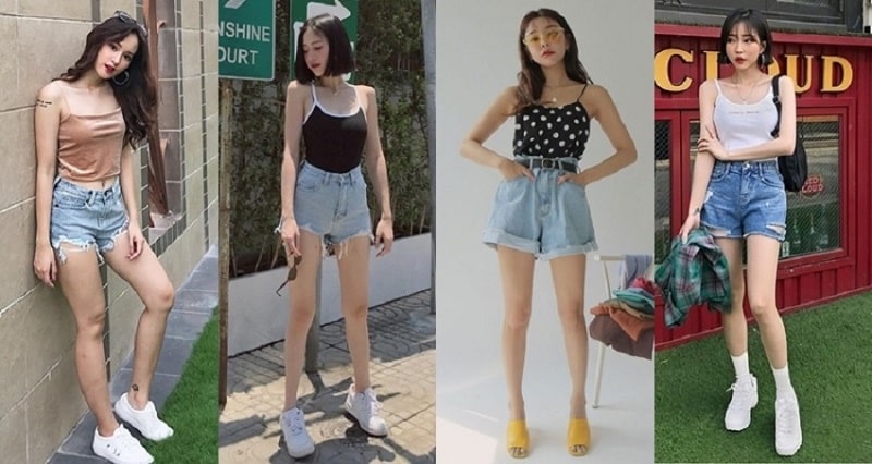 quần short và áo 2 dây