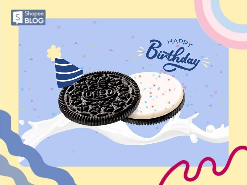 OREO vani cốm cầu vồng có nhân kem rắc cốm hấp dẫn (Nguồn: Shopee Blog)