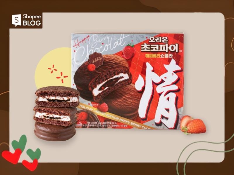 Chocopie Happy Berry Chocolat dành riêng cho mùa lễ hội nhộn nhịp (Nguồn: Shopee Blog)