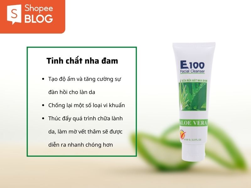 Thành phần và công dụng của E100 nha đam