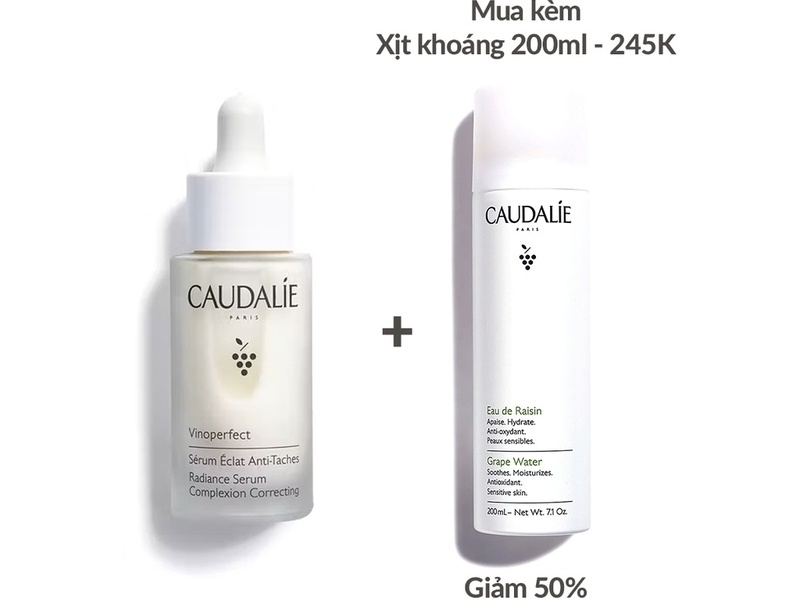 Ưu đãi khi mua kèm xịt khoáng Caudalie với Serum Caudalie Vinoperfect