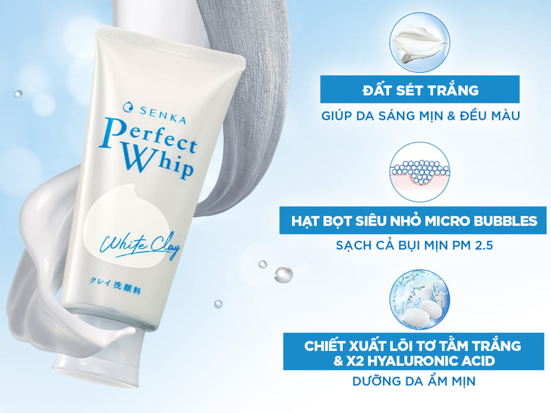 Sữa rửa mặt Senka Perfect White Clay 