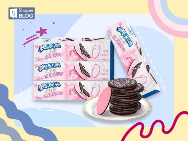 Phiên bản bánh quy OREO không đường hương hoa hồng tươi (Nguồn: Shopee Blog)