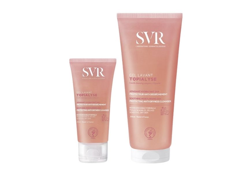 review sữa rửa mặt SVR Topialyse Gel Lavant