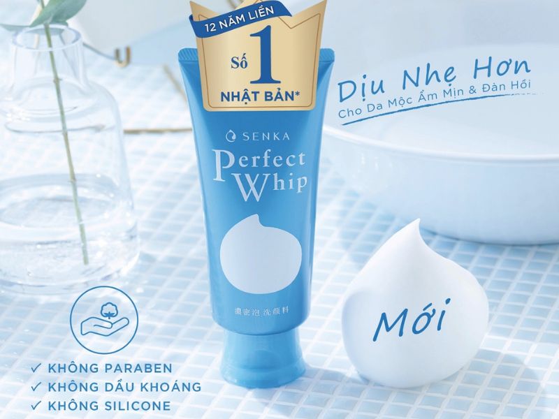 review sữa rửa mặt Perfect Whip 