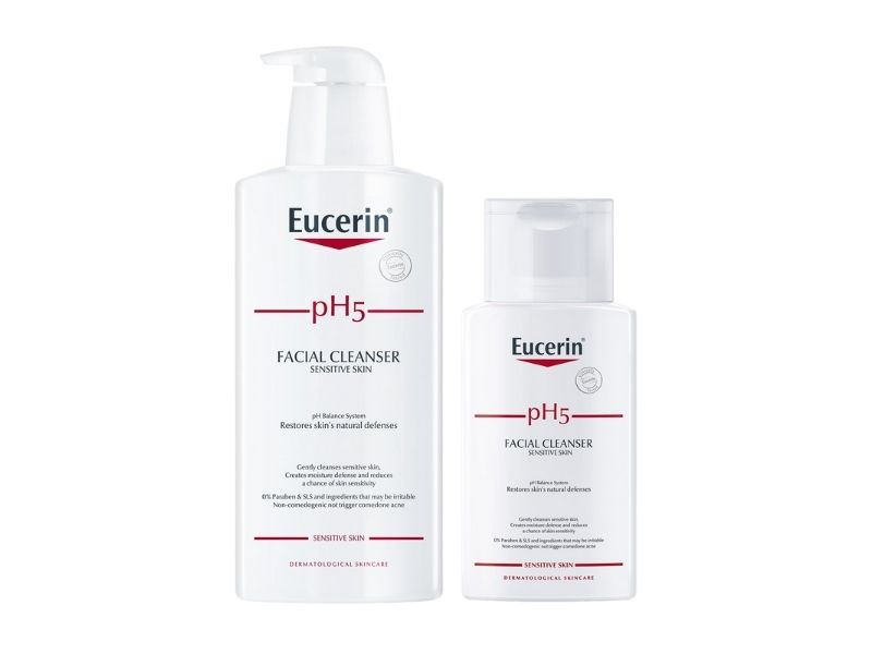 2 dung tích của Eucerin pH5 Facial Cleanser Sensitive Skin-Review sữa rửa mặt cho da nhạy cảm