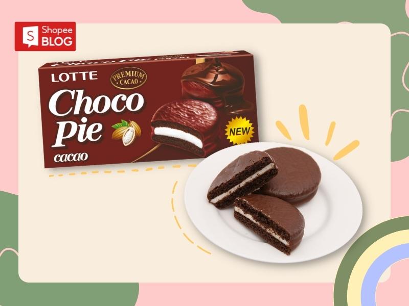 Chocopie Cacao của Lotte đậm vị socola (Nguồn: Shopee Blog)