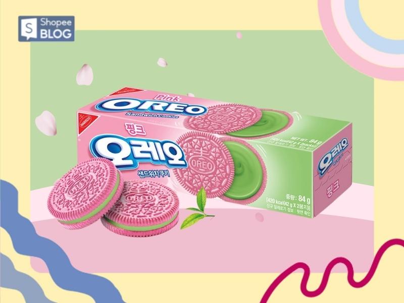 Ngoại hình OREO hoa anh đào matcha vô cùng ngọt ngào (Nguồn: Shopee Blog)