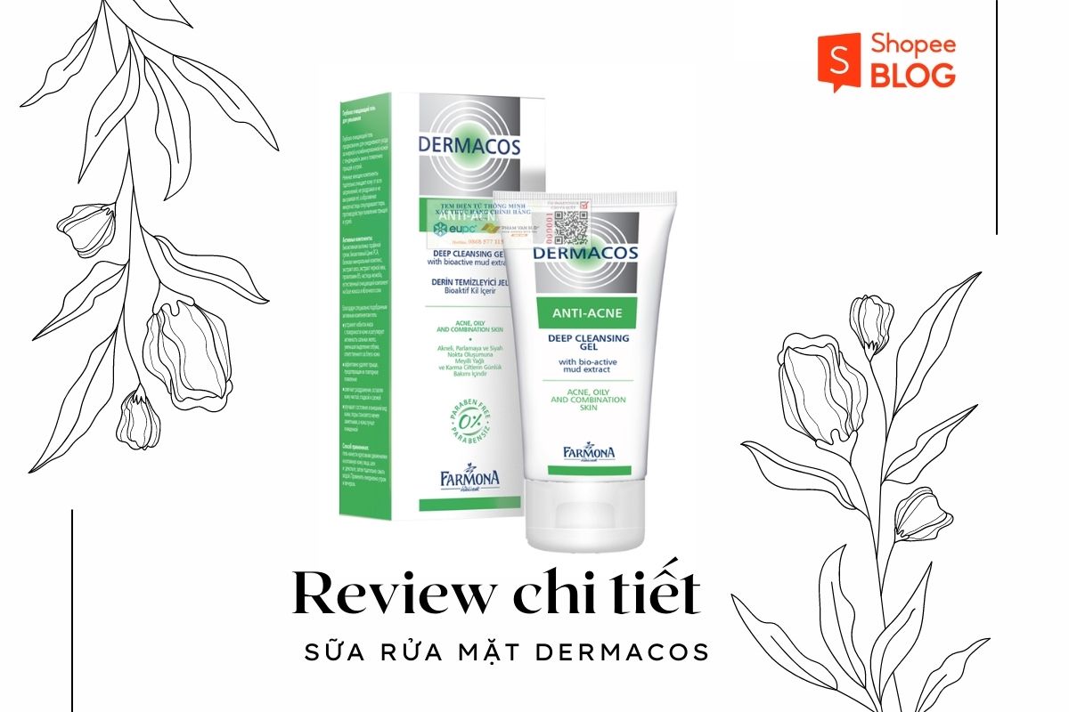 review sữa rửa mặt dermacos