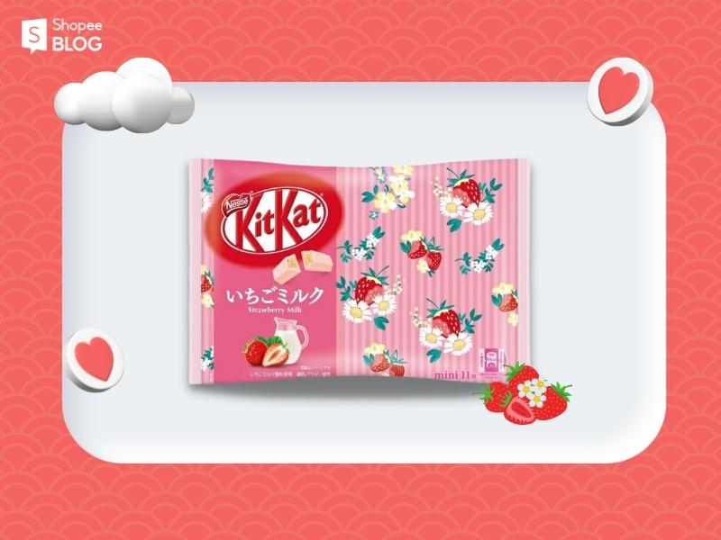 KitKat vị sữa dâu (Nguồn: Shopee Blog)