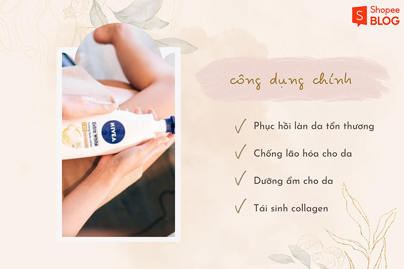 Sản phẩm dưỡng trắng của Nivea chăm sóc da từ sâu bên trong (Nguồn: Shopee Blog)