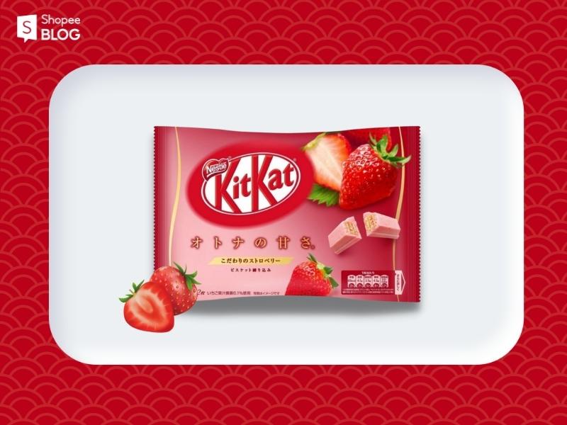 KitKat vị dâu (Nguồn: Shopee Blog)