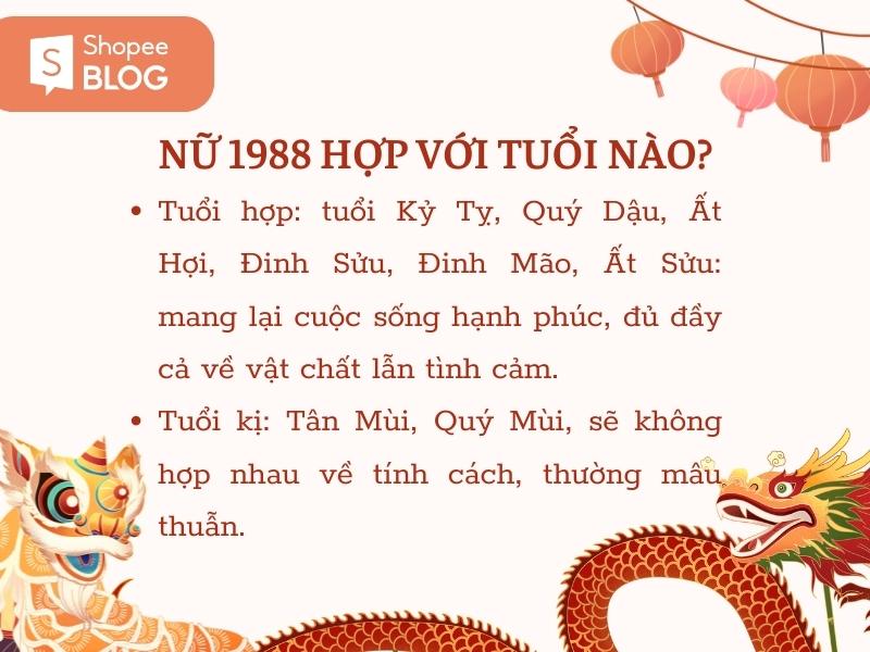 1988 mệnh gì? Nữ Mậu Thìn hợp với tuổi nào? 