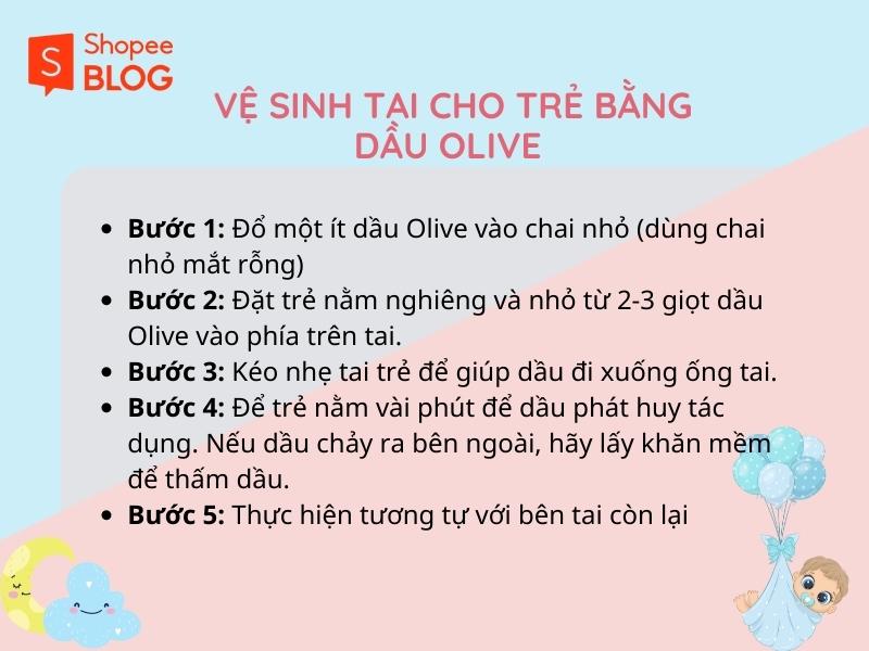 Vệ sinh tai cho bé bằng dầu Olive