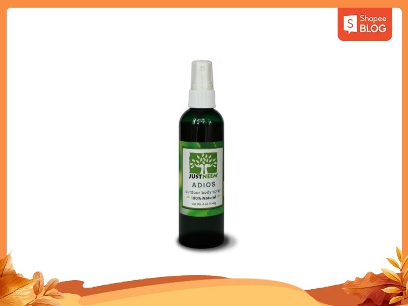 Thuốc chống muỗi xịt trên da Just Neem - Adios Outdoor Spray có hiệu quả kéo dài lên đến 8 giờ