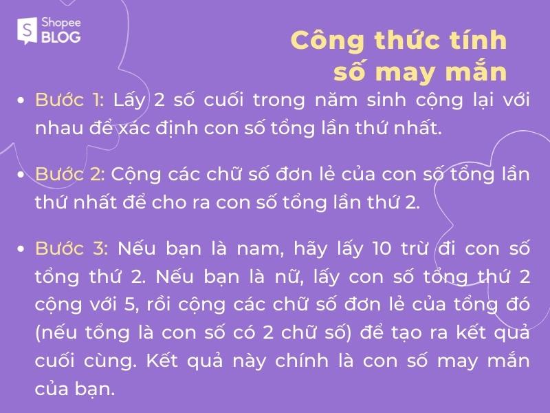 Công thức tính số hợp tuổi dựa trên năm sinh (Nguồn: Shopee Blog)