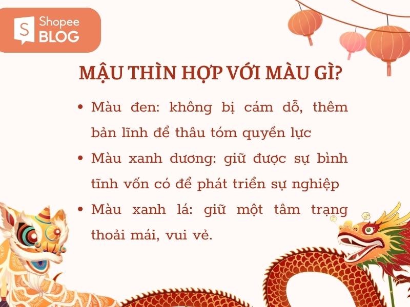 Tuổi Thìn hợp màu gì? 