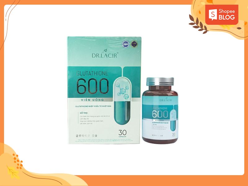 Viên uống Glutathione 600 có tác dụng làm trắng da và điều hòa nội tiết nữ