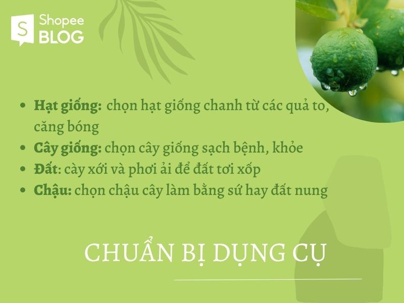 Chuẩn bị dụng cụ cần thiết trước khi thực hiện các bước trong cách trồng cây chanh