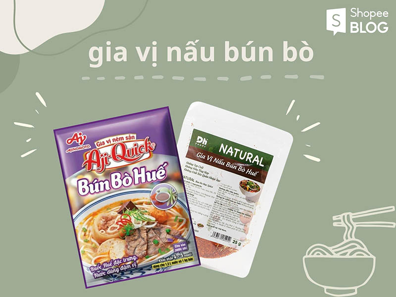 Gia vi nấu bún bò Huế sẽ là cứu tính cho những người ít khi vào bếp 