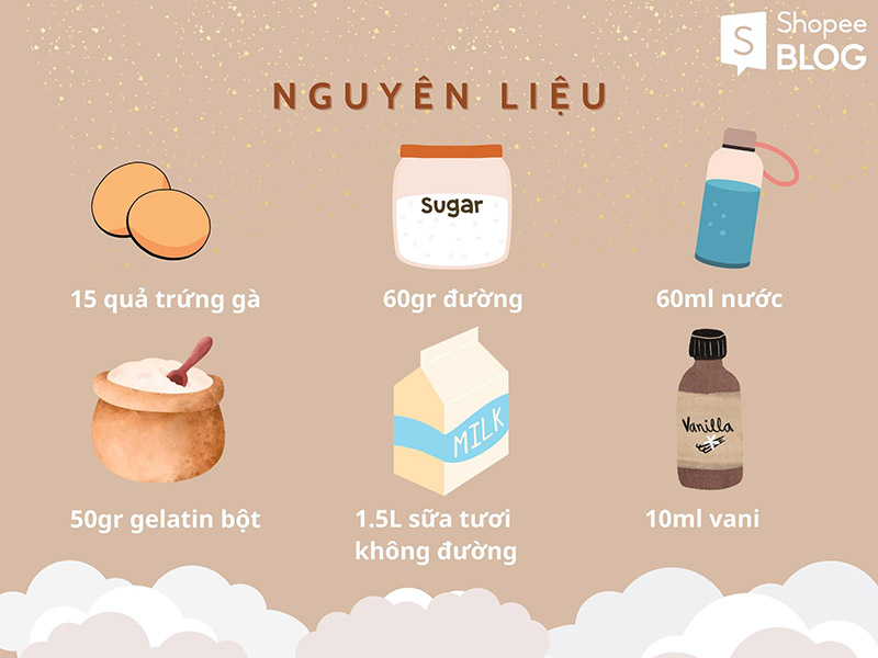 Nguyên liệu làm pudding cực ngon