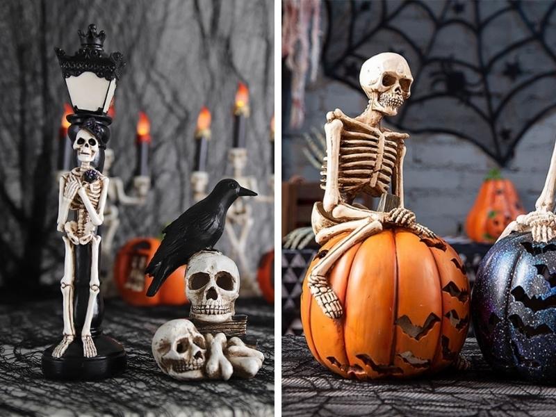 Bộ xương trang trí tiệc Halloween trong lớp học 