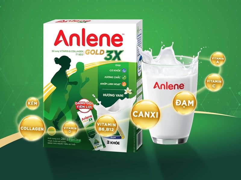 Sữa Anlene 3 khỏe Gold dành cho người lớn tuổi