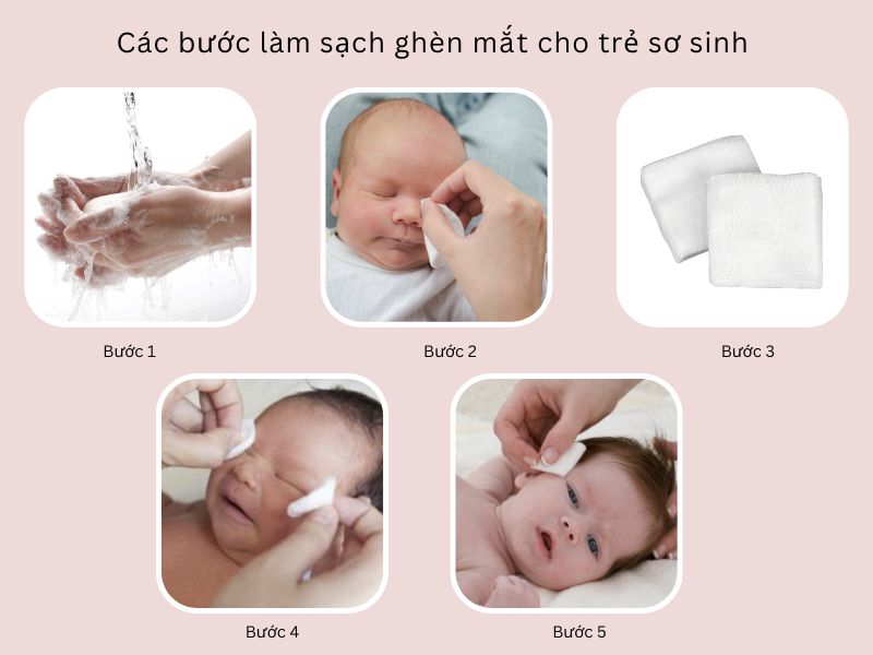 Cách rửa mắt và làm sạch ghèn mắt cho trẻ sơ sinh