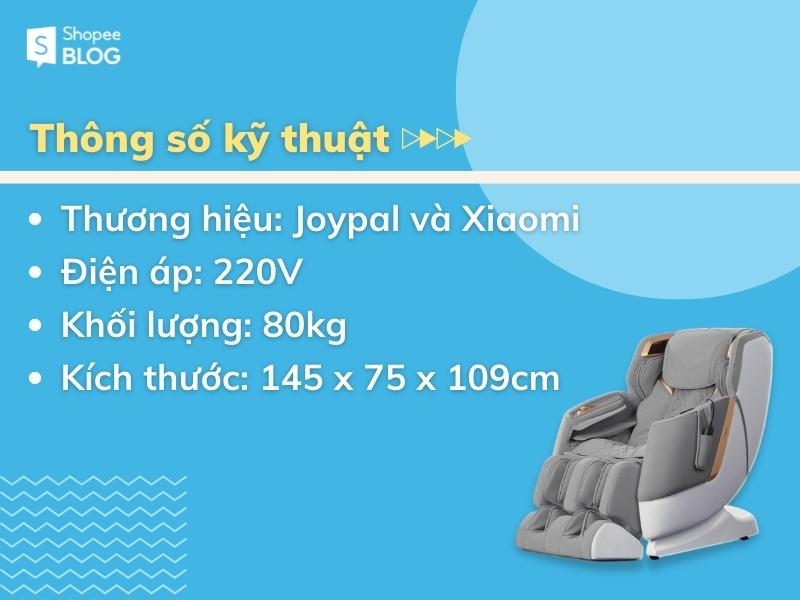 Thông số của ghế massage Xiaomi AI Joypal Monster V1 