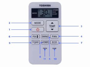 Cách điều chỉnh máy lạnh Toshiba dòng KSG, CGV 