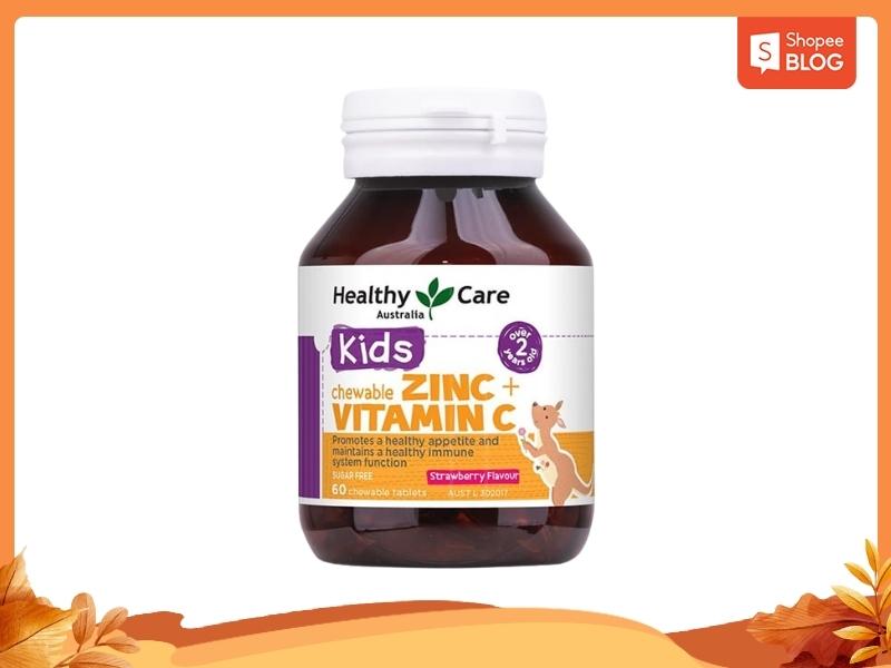 Viên uống Healthy Care Zinc + Vitamin C Chewable - Vitamin C cho trẻ em 