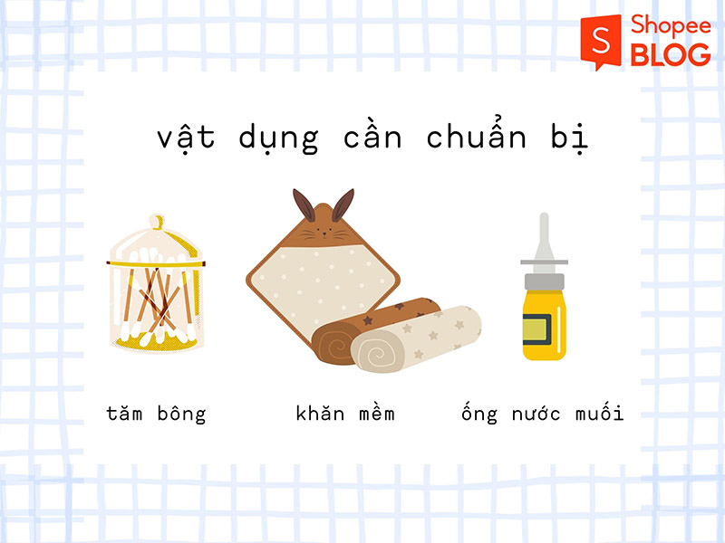 Những vật dụng cần chuẩn bị để tiến hành rửa mũi cho bé 