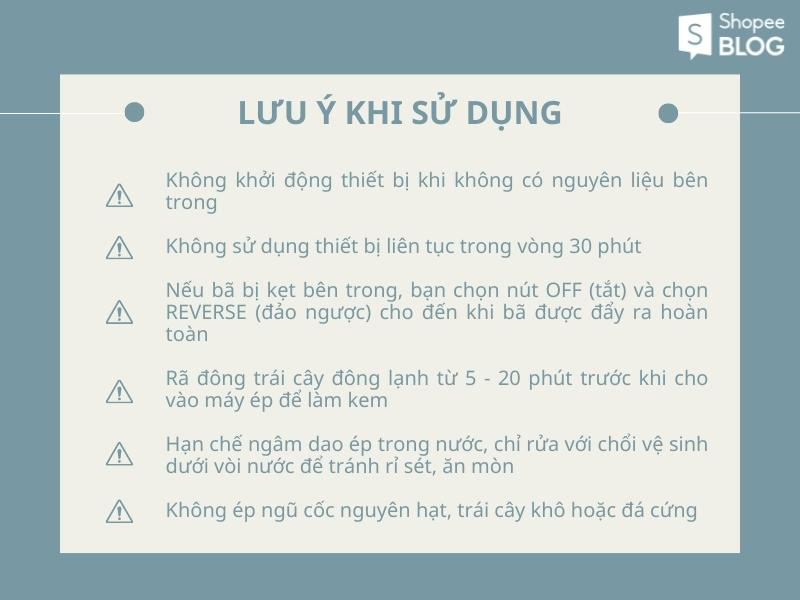 lưu ý khi dùng máy ép chậm Kuvings