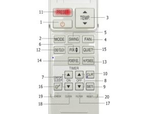 Preset - Cách chỉnh máy lạnh Toshiba 