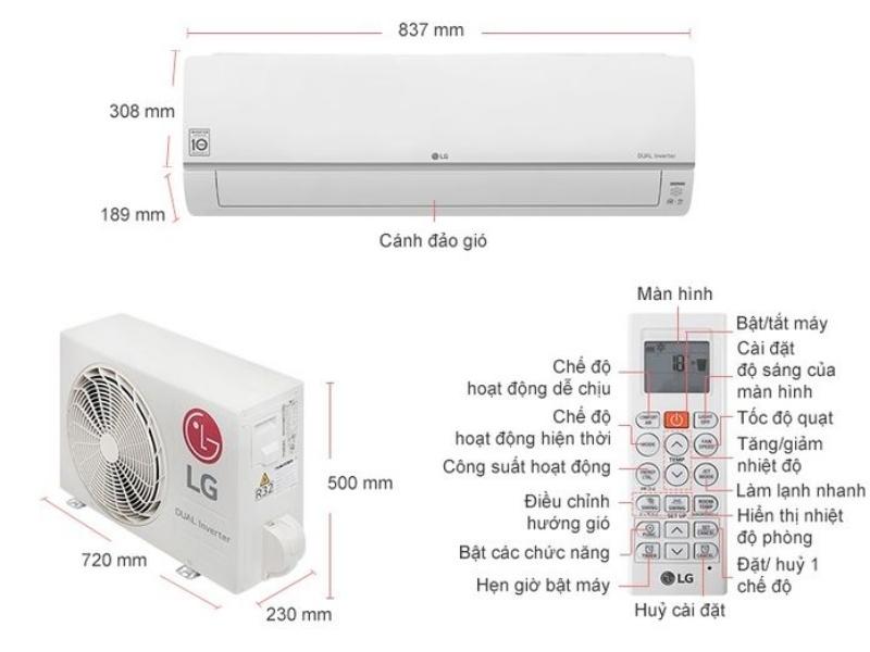Thông số kỹ thuật máy lạnh LG