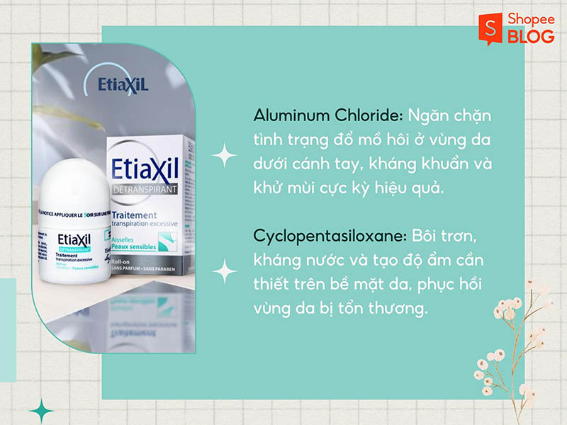 Thành phần chính của lăn khử mùi Etiaxil 