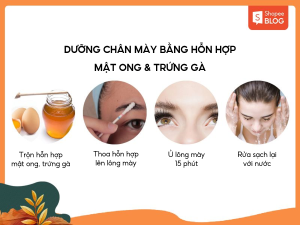 Cách làm lông mày rậm bằng mật ong và trứng 