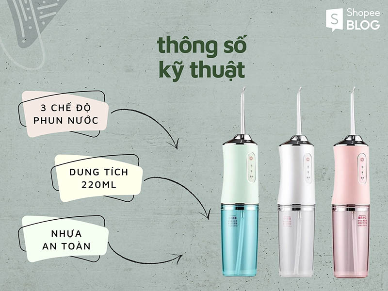 Thông số kỹ thuật của máy tăm nước Lissa 