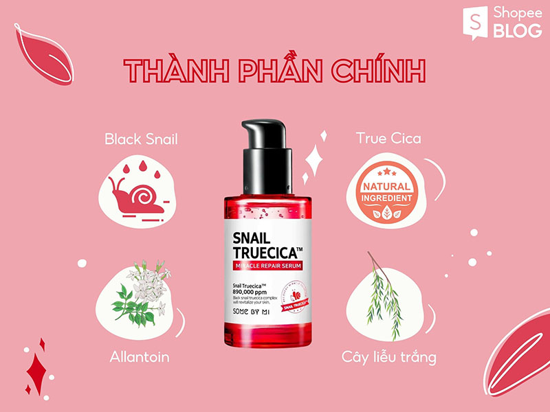 Một số thành phần chủ chốt của serum tái tạo da Some By Mi 