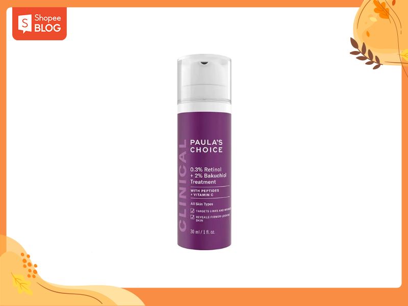 Serum Retinol và Bakuchiol Paula's Choice Clinical là lựa chọn phù hợp cho làn da tuổi 30 (Nguồn: Shopee Blog)