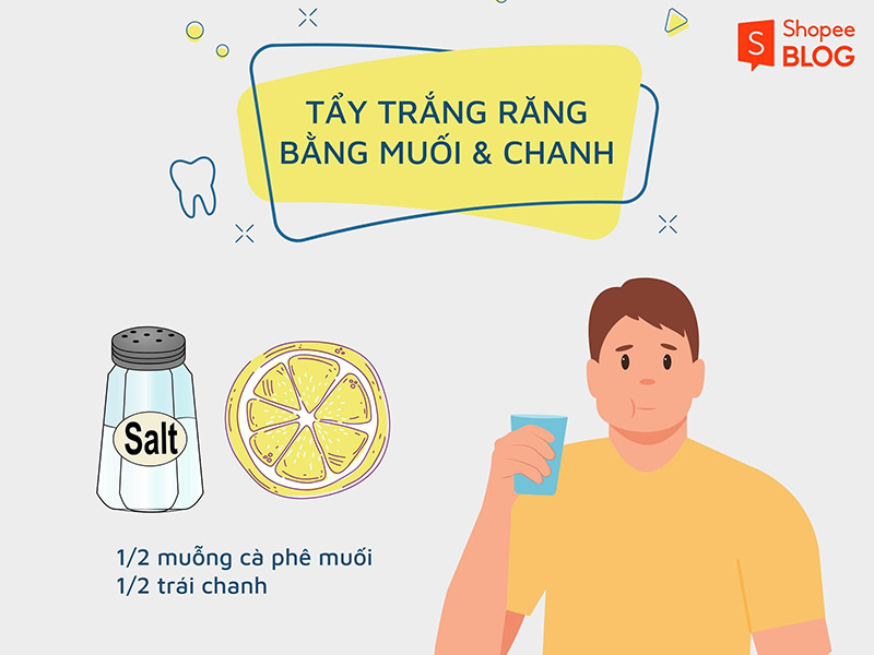 Cách tẩy trắng răng bằng muối