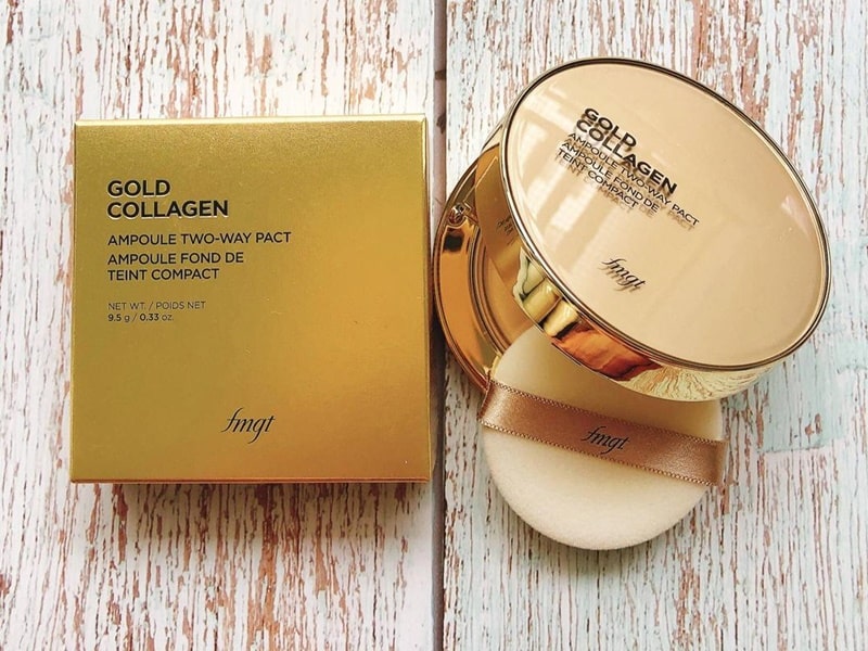 Thiết kế sang trọng của phấn phủ Gold Collagen The Face Shop