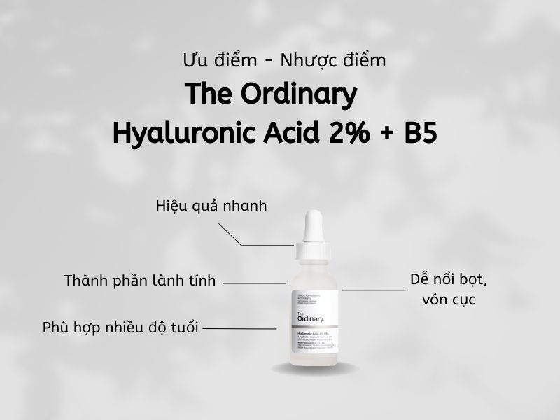 Ưu điểm và nhược điểm serum The Ordinary Hyaluronic Acid 
