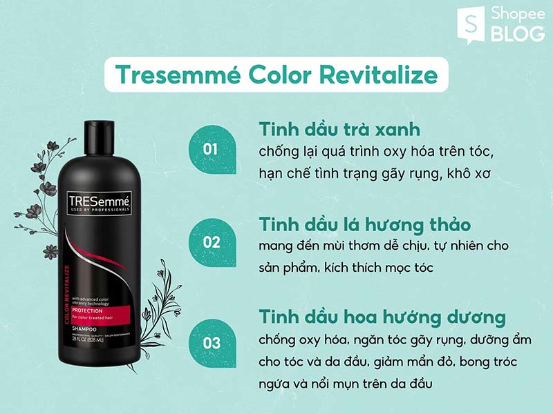 Thành phần thiên nhiên của dầu gội Tresemmé 