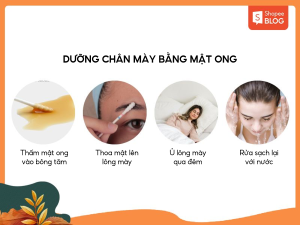 Cách làm lông mày rậm bằng mật ong 