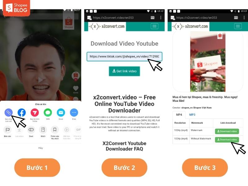 Tham khảo ngay 3 bước lưu các video TikTok không logo bằng trang web X2convert