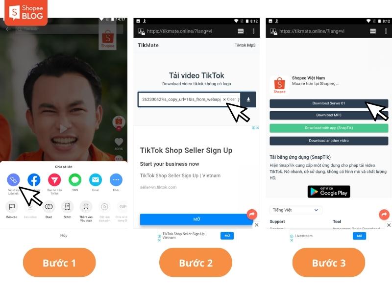 3 bước đơn giản với TikMate giúp bạn tải video không logo yêu thích trên TikTok