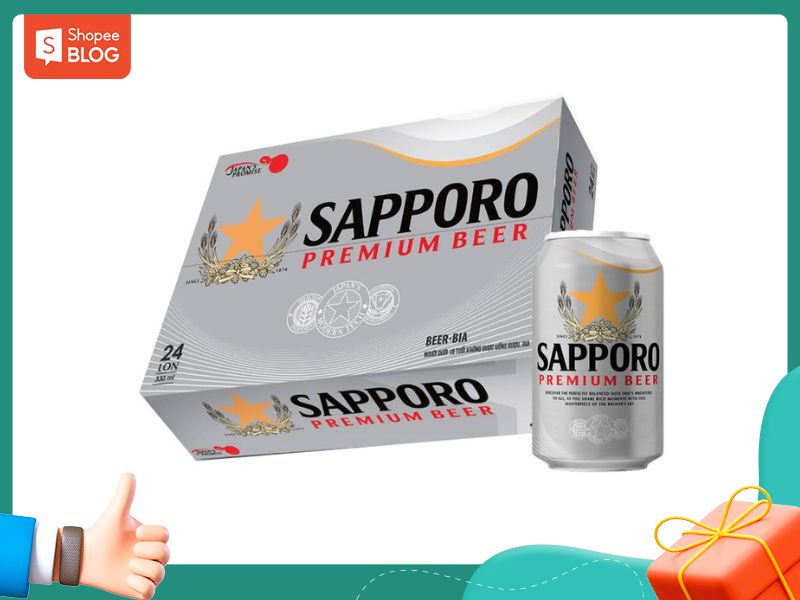 Bia Sapporo (Nguồn: Shopee Blog)